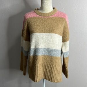 Topshop • stripe color block fuzzy knit oversized sweater